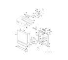 GE GSD3360K00SS escutcheon & door assembly diagram