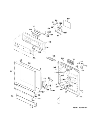 Escutcheon & door assembly