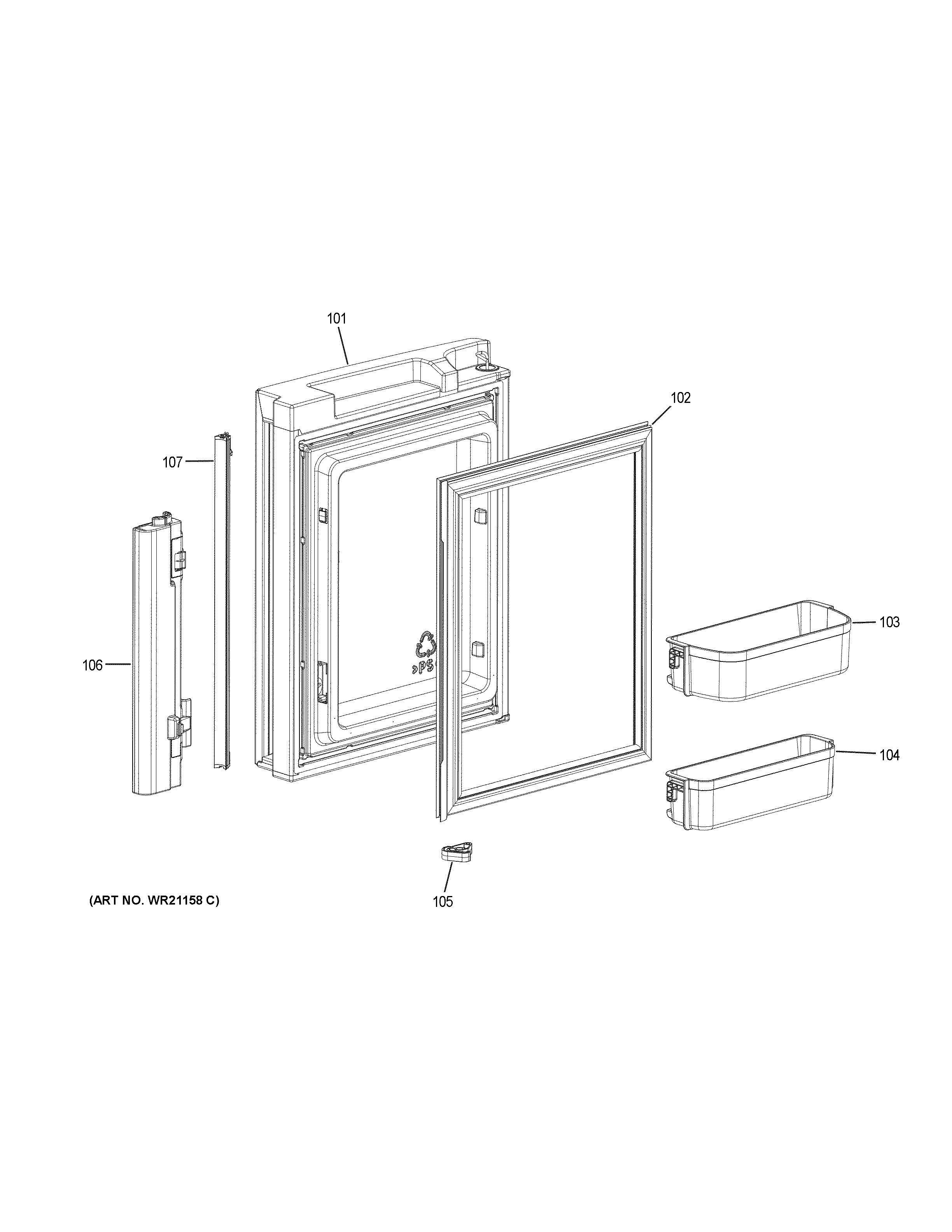 Freezer door - lh