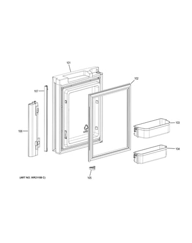 Freezer door - lh