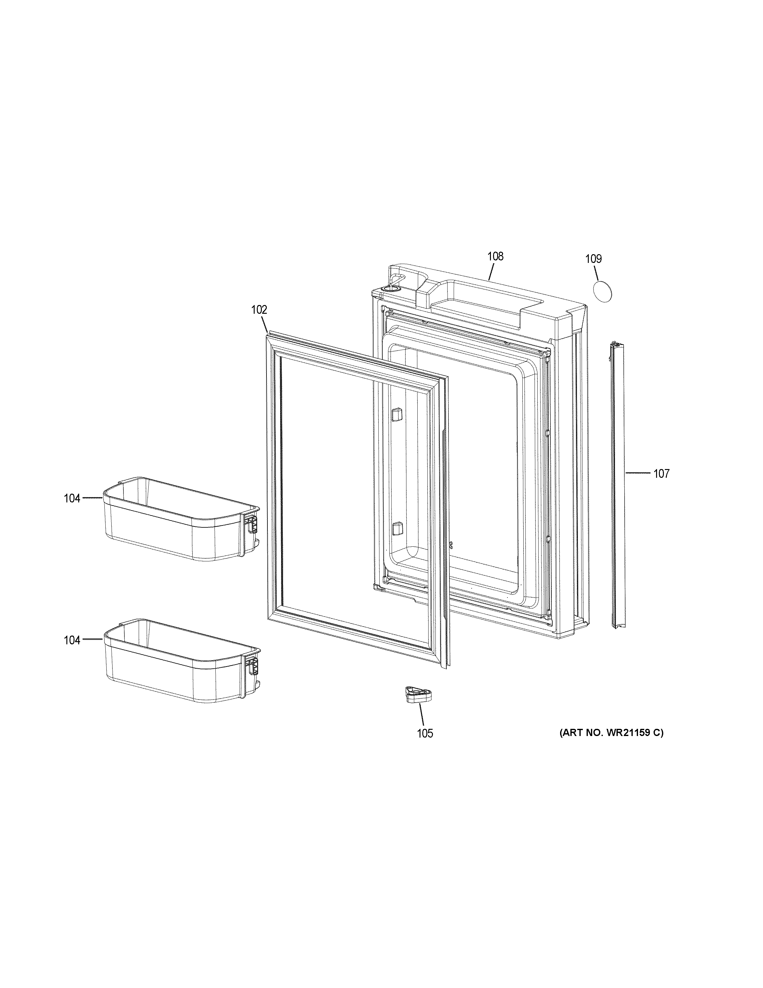 Freezer door - rh