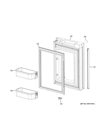 Freezer door - rh