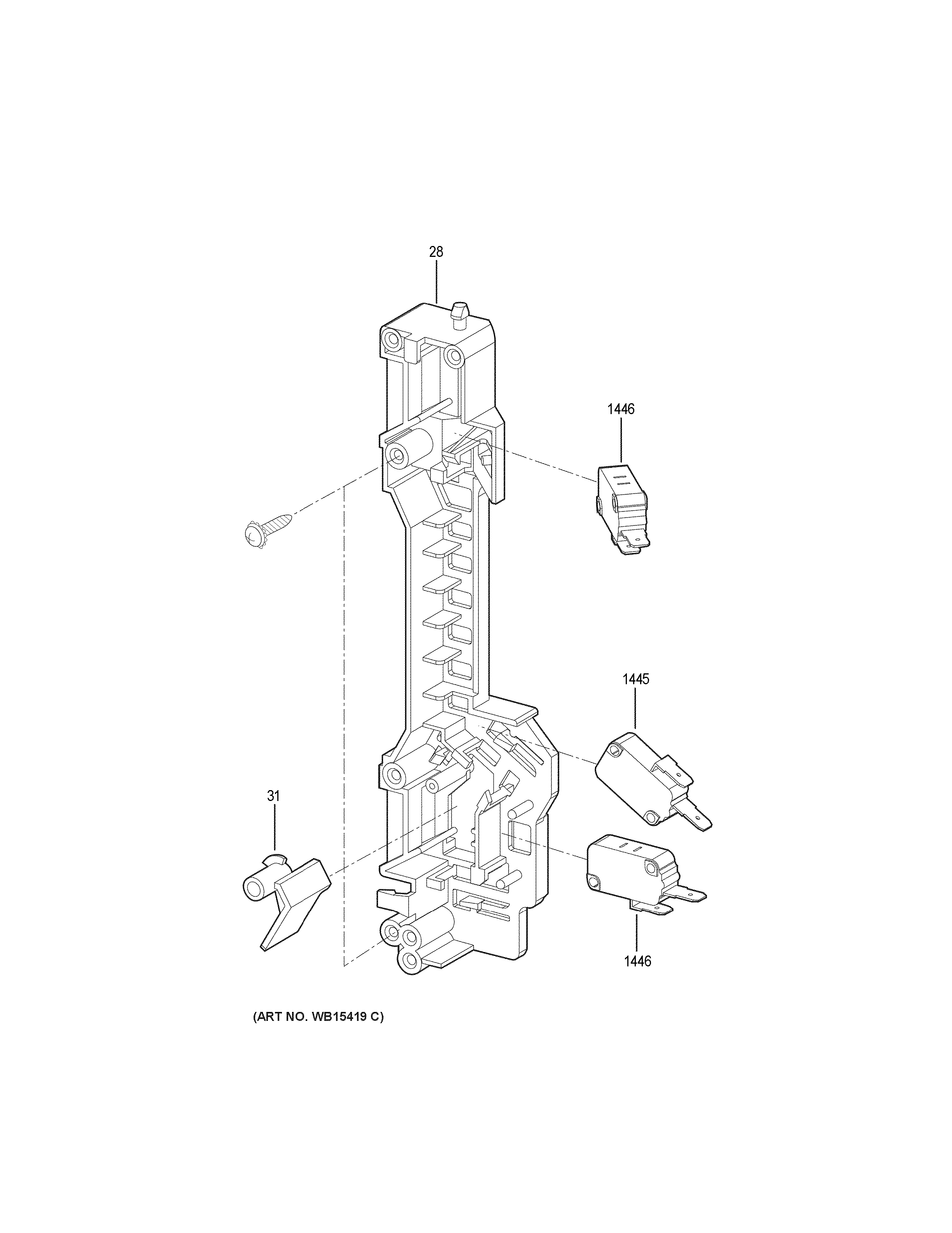 Latch board parts