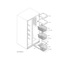 GE PSE25KBLJHTS freezer shelves diagram