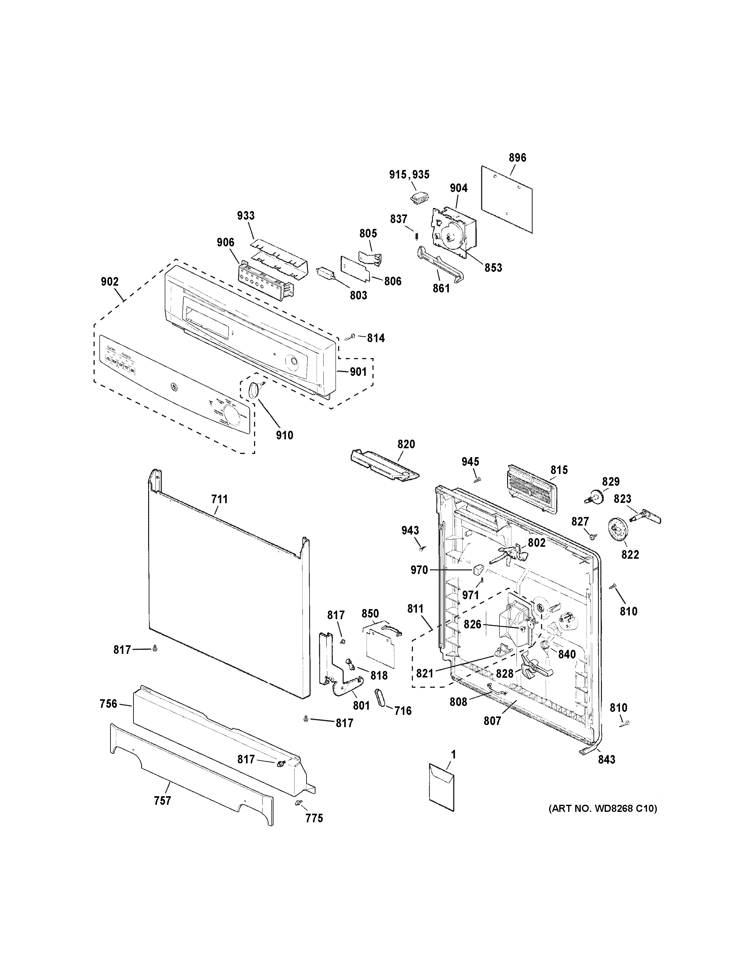 Escutcheon & door assembly