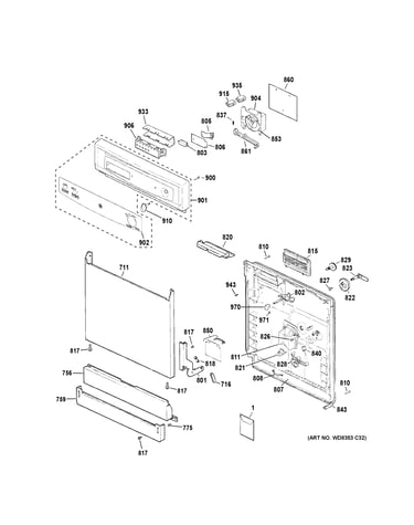Escutcheon & door assembly