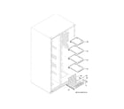 GE DSE25JGHBCBB freezer shelves diagram