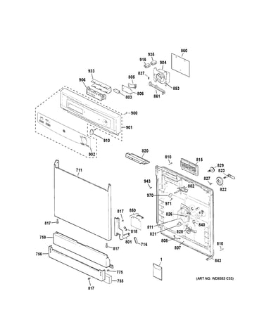 Escutcheon & door assembly