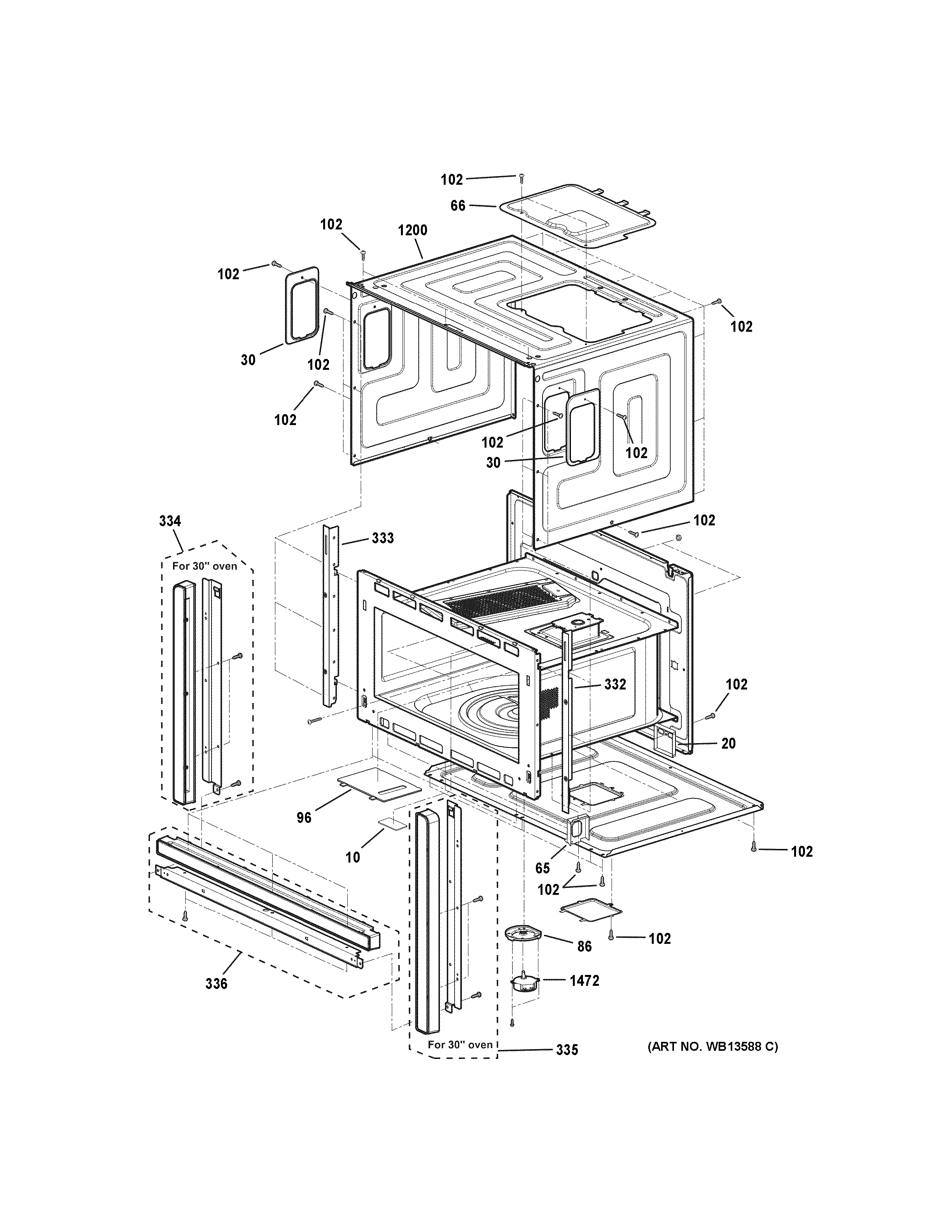 Oven cavity parts