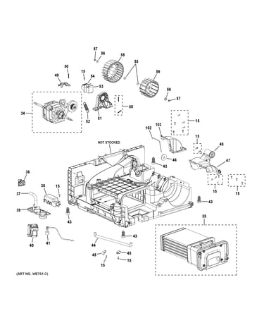 Blower, motor & condenser assembly