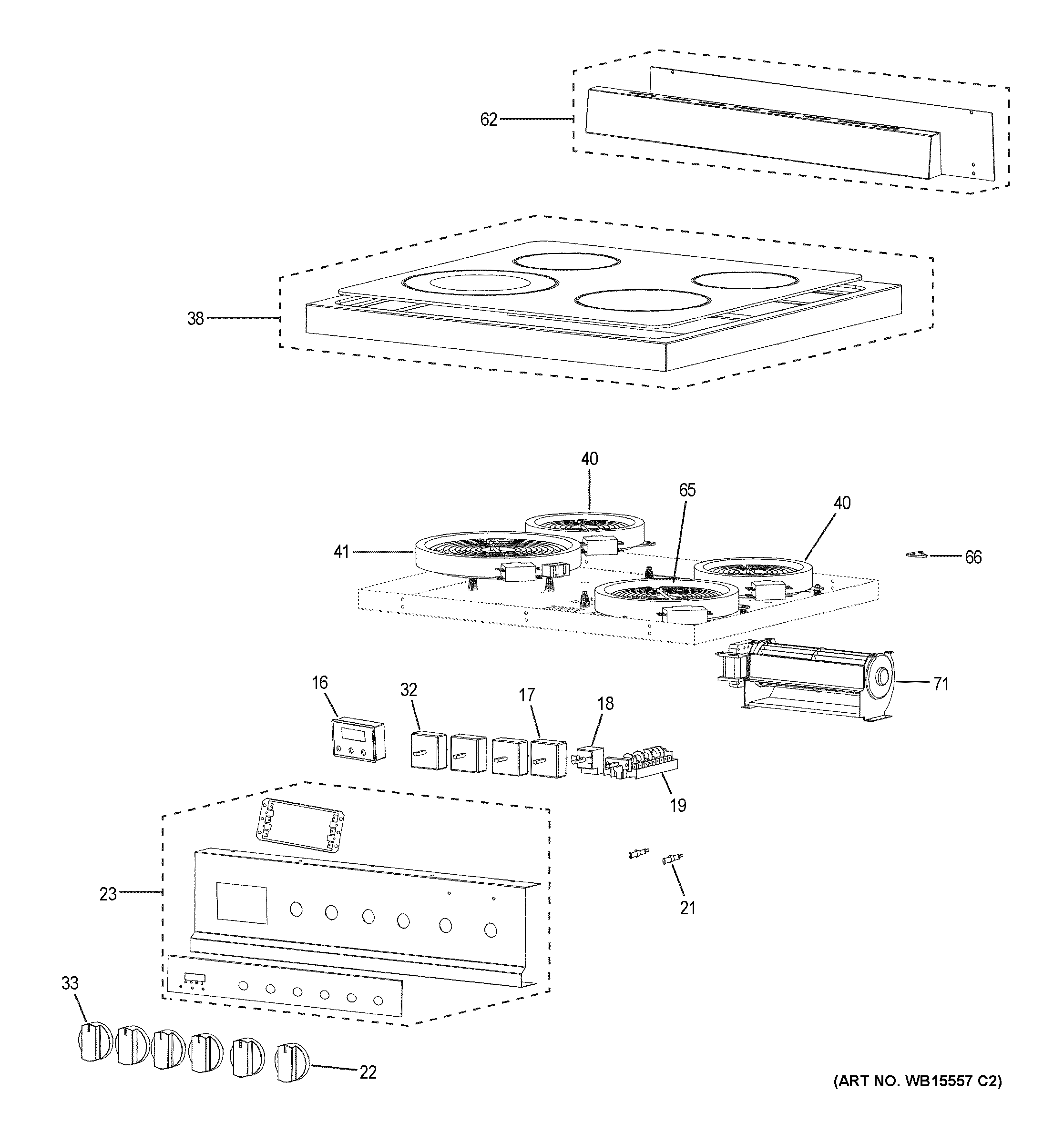 Control panel & cooktop