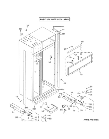 Case parts - flush inset