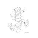 GE ZISS480DKBSS fresh food shelves diagram