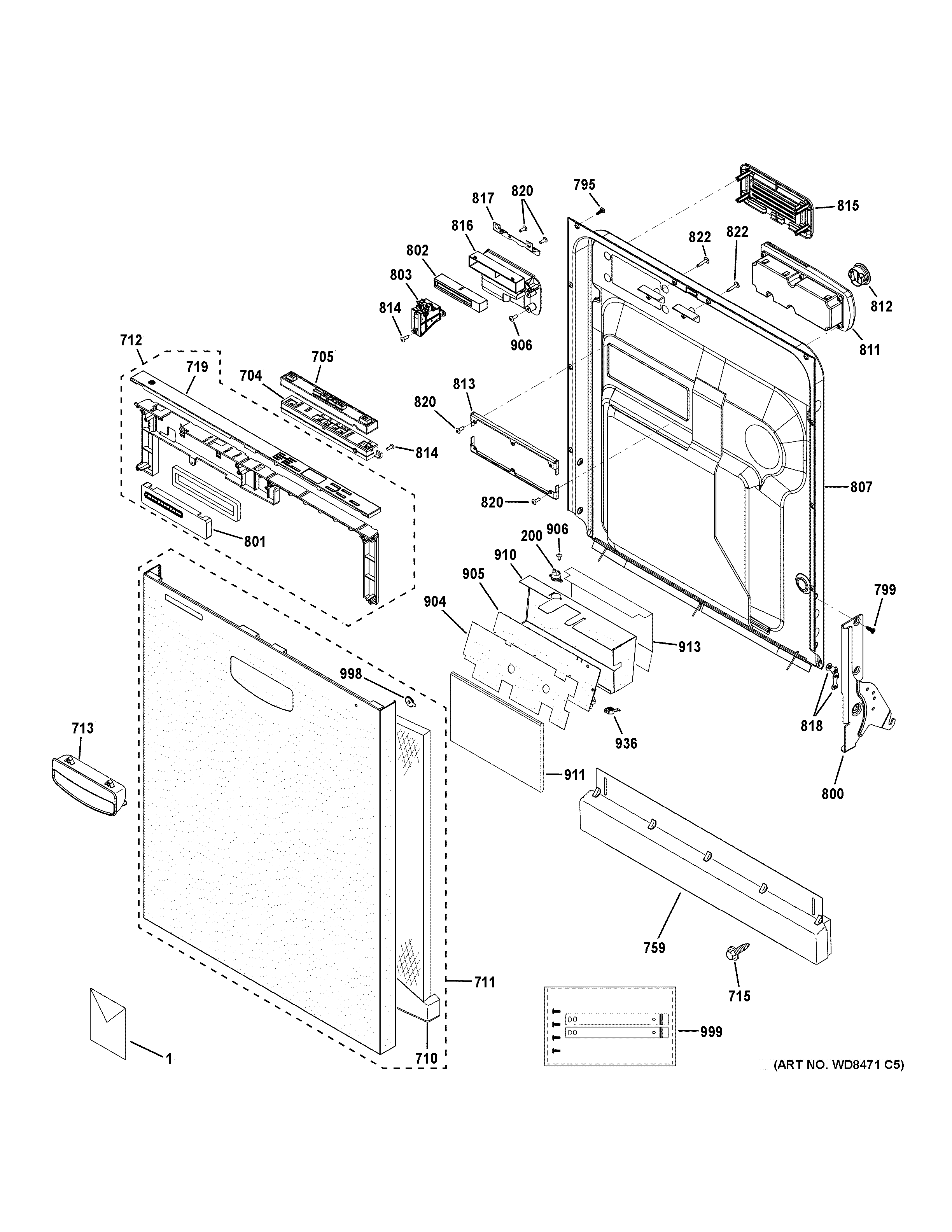 ESCUTCHEON & DOOR ASSEMBLY