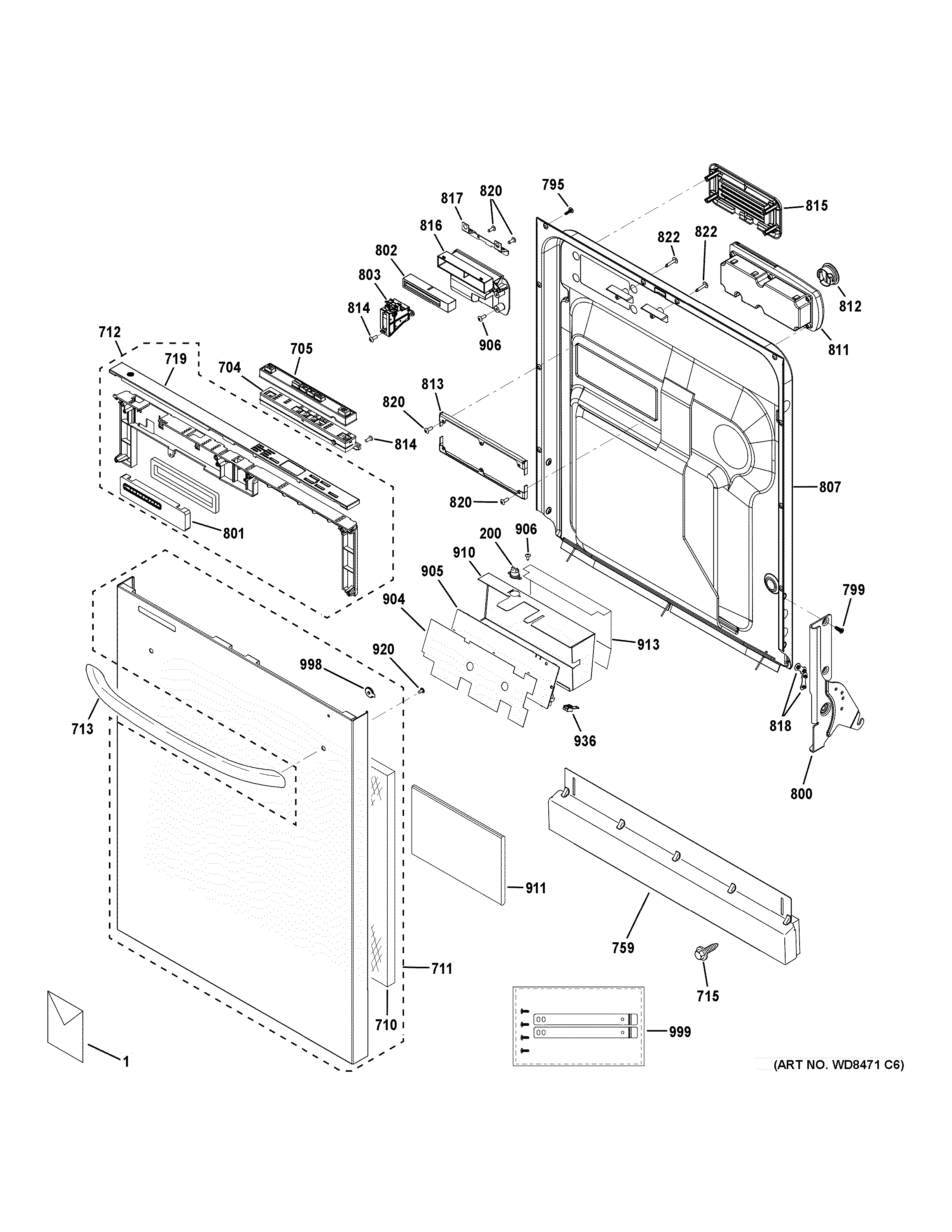 Escutcheon & door assembly