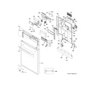 GE PDWT380V00SS escutcheon & door assembly diagram