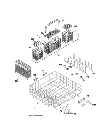 Lower rack assembly