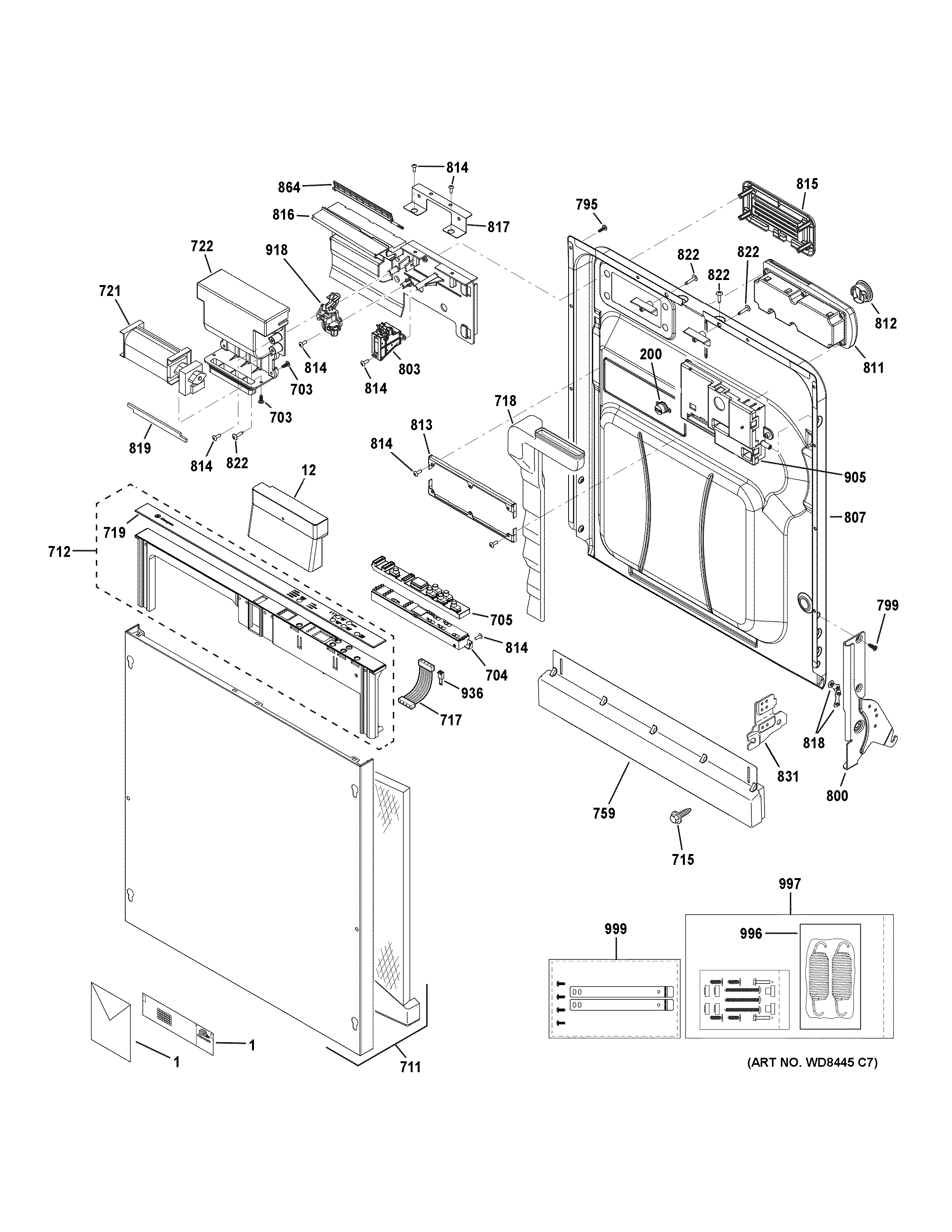 Escutcheon & door assembly