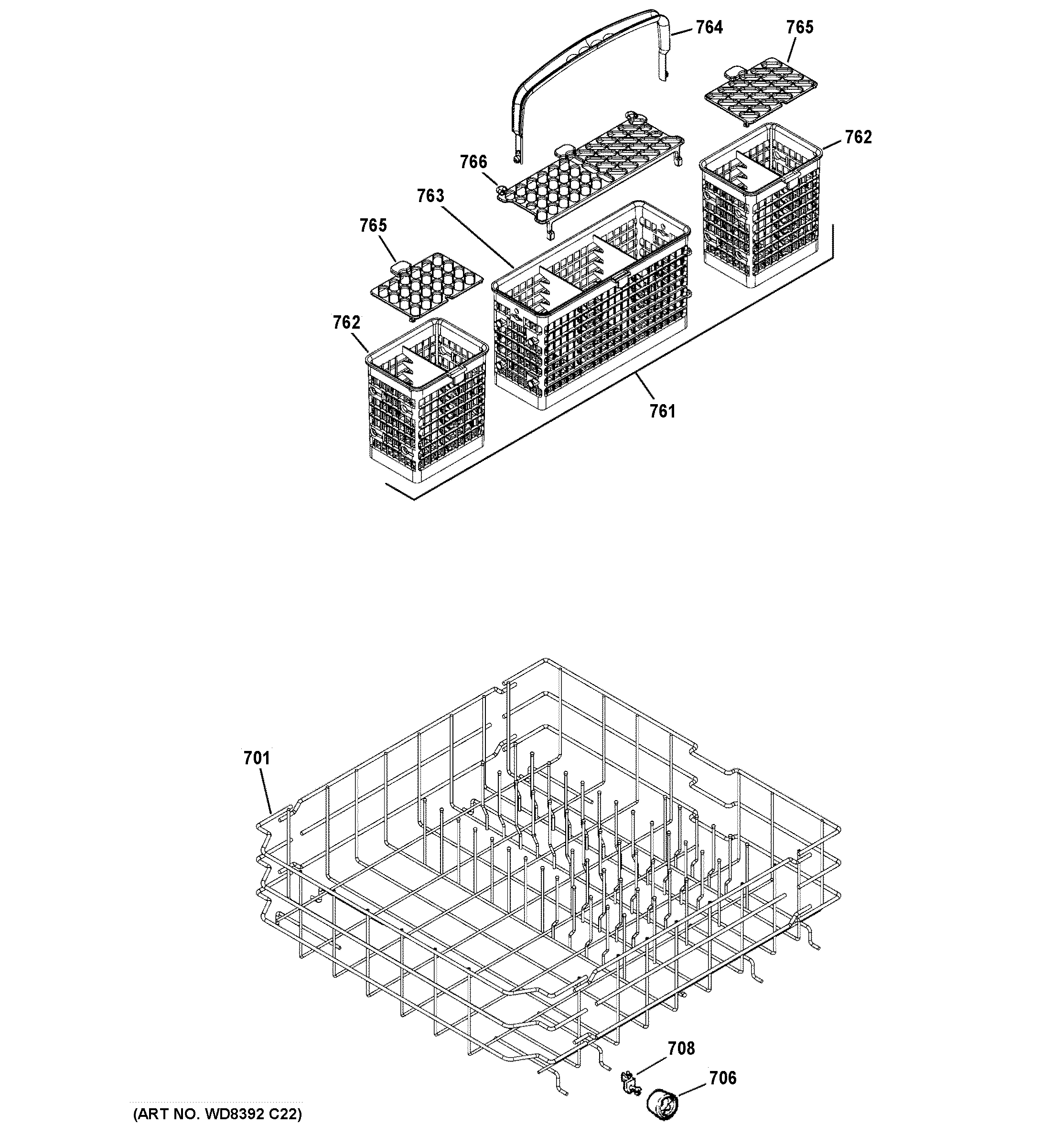 Lower rack assembly