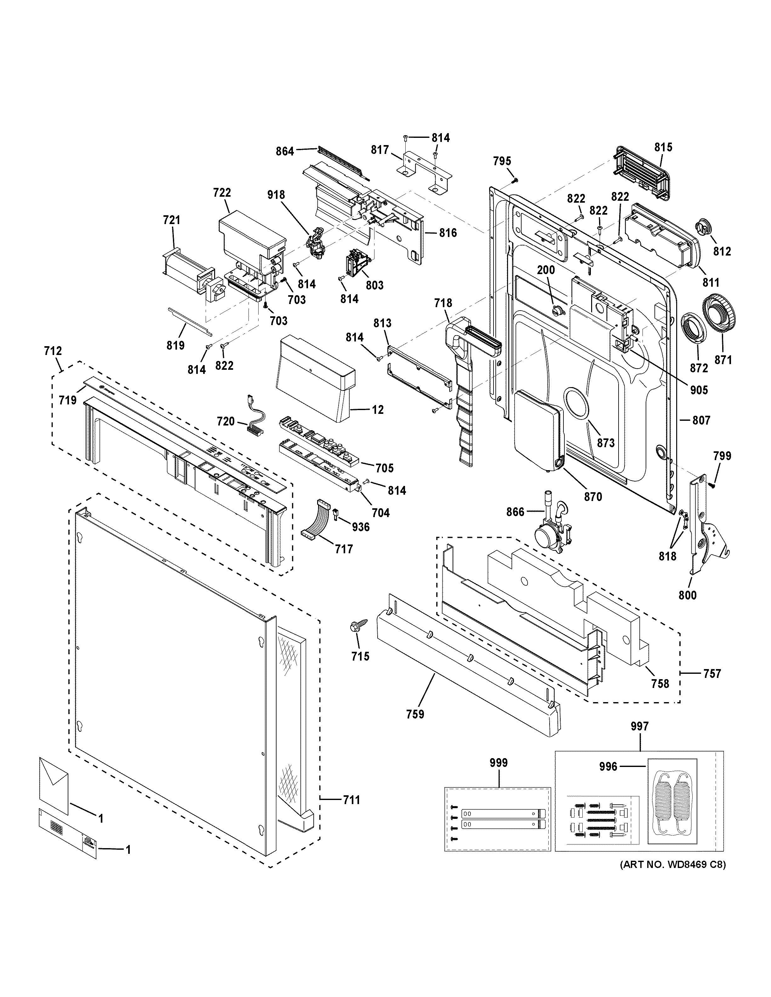 Escutcheon & door assembly