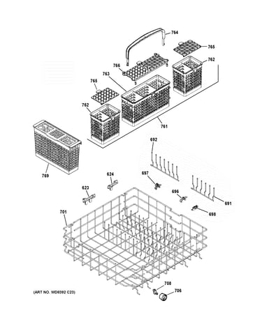 Lower rack assembly