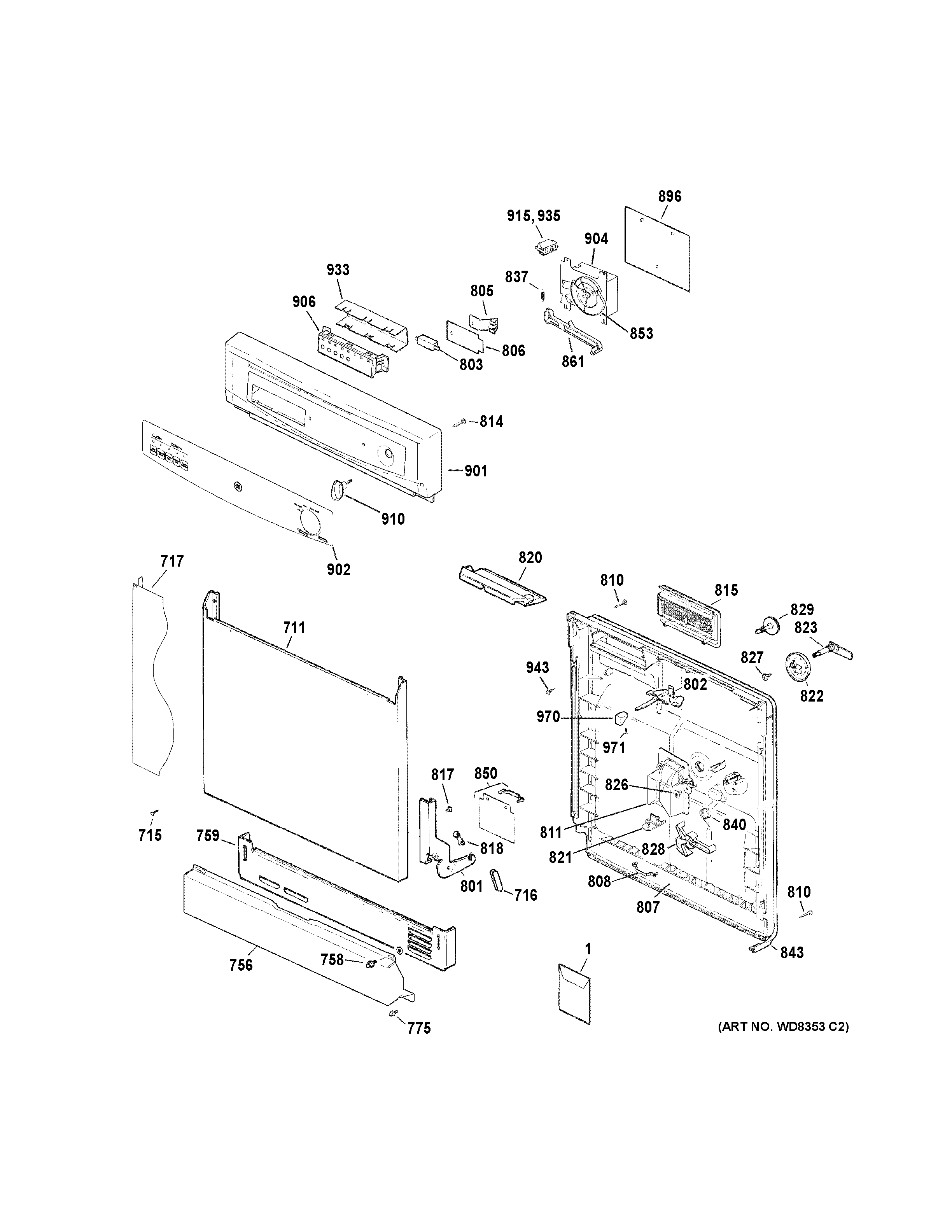 Escutcheon & door assembly