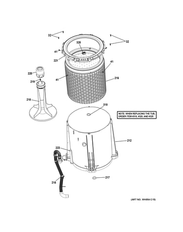 Tub, basket & agitator