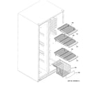 GE GSS25GGHFCWW freezer shelves diagram