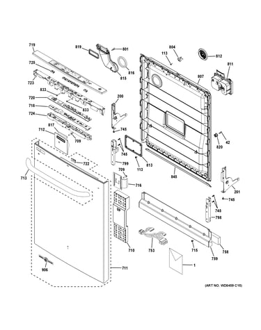 Escutcheon & door assembly