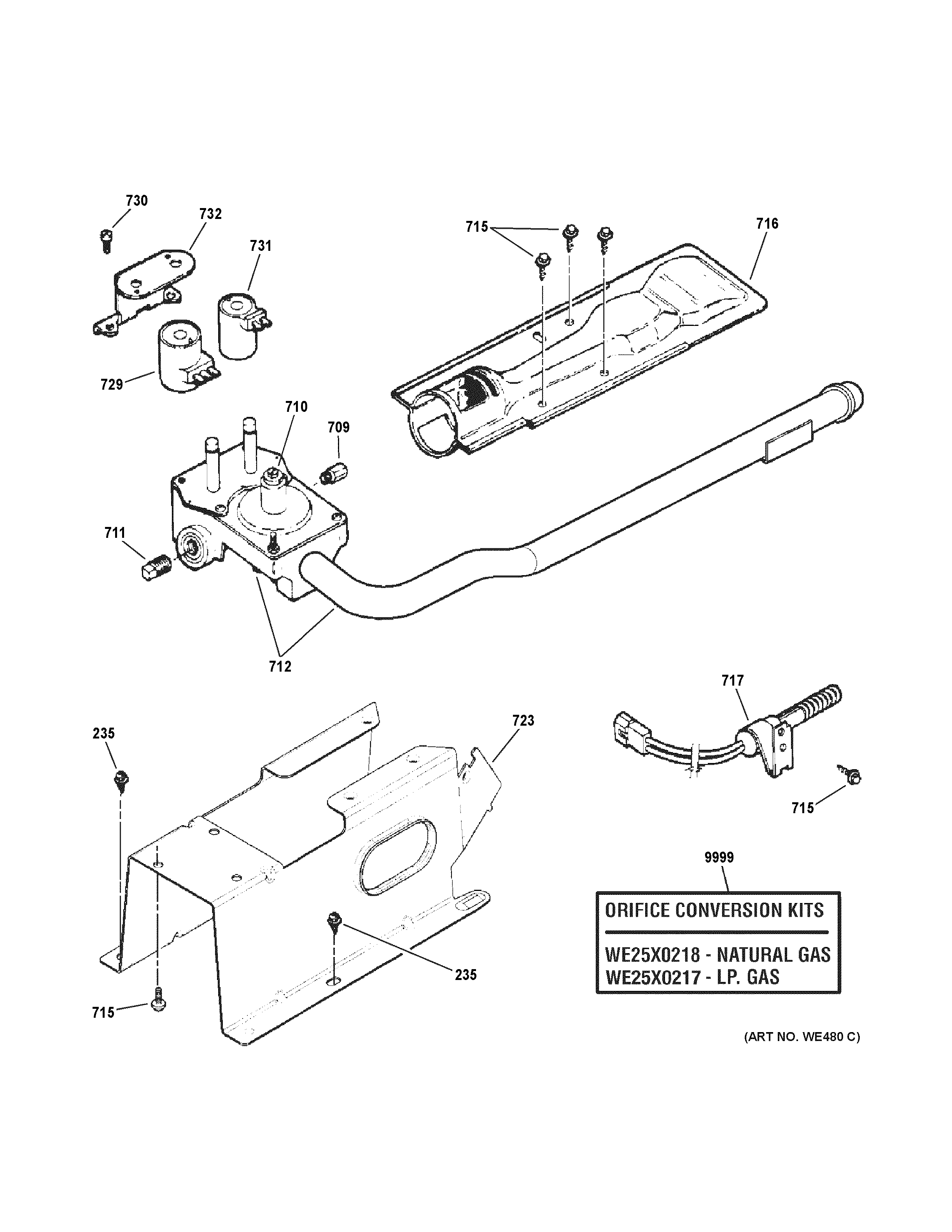 GAS VALVE & BURNER PARTS