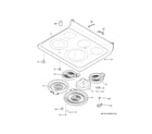 GE JB750DJ6BB cooktop diagram