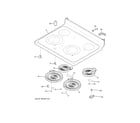 GE JB645DK5WW cooktop diagram