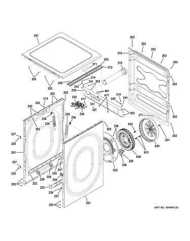Cabinet, top panel & drive assembly