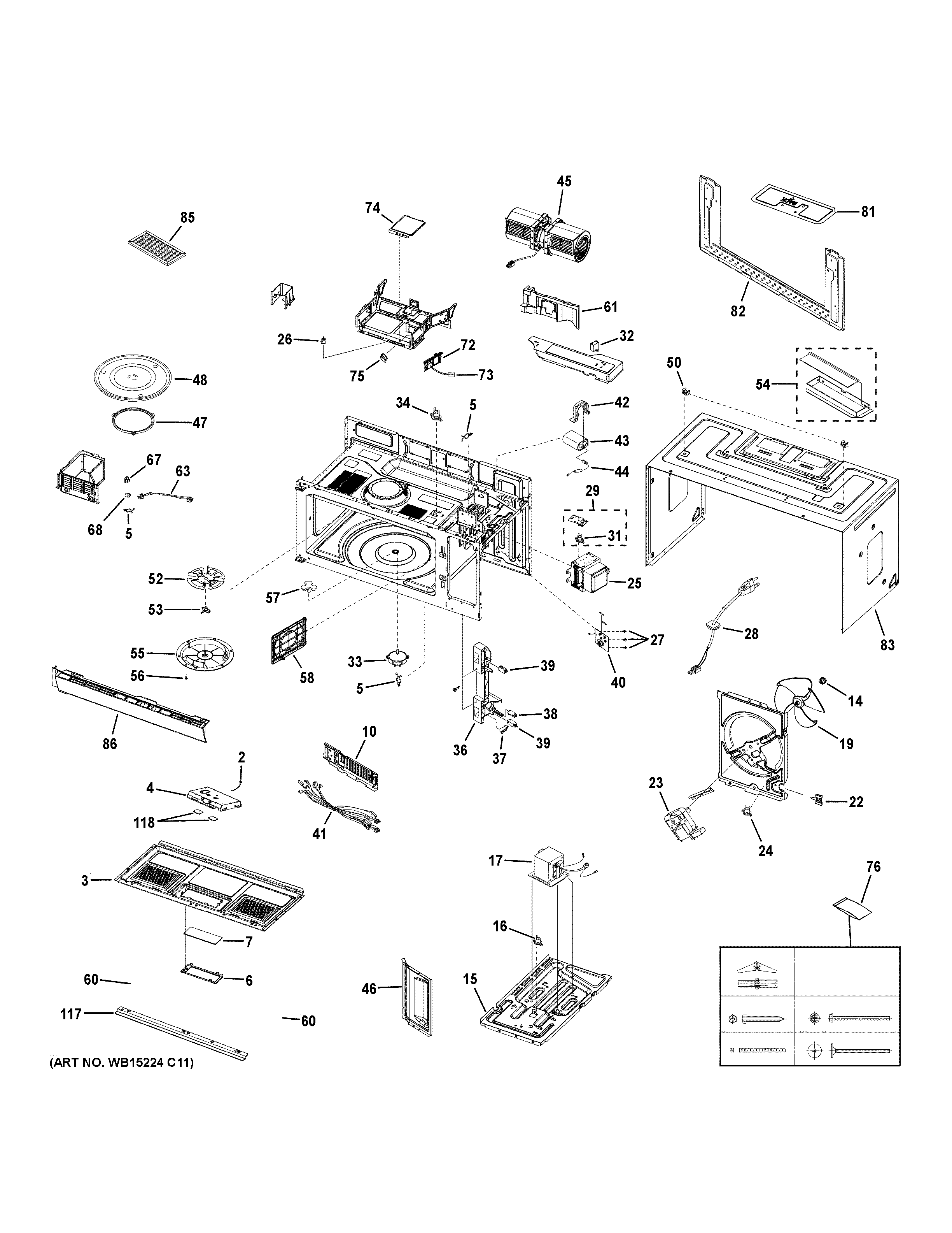 Oven cavity parts