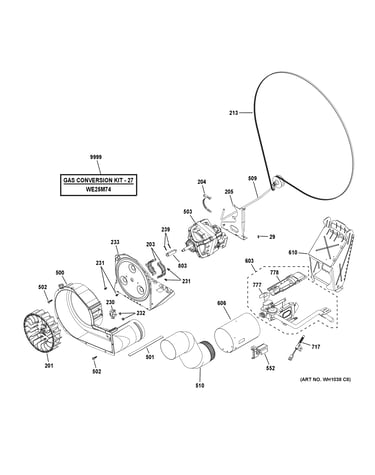 Gas valve, blower & motor assembly