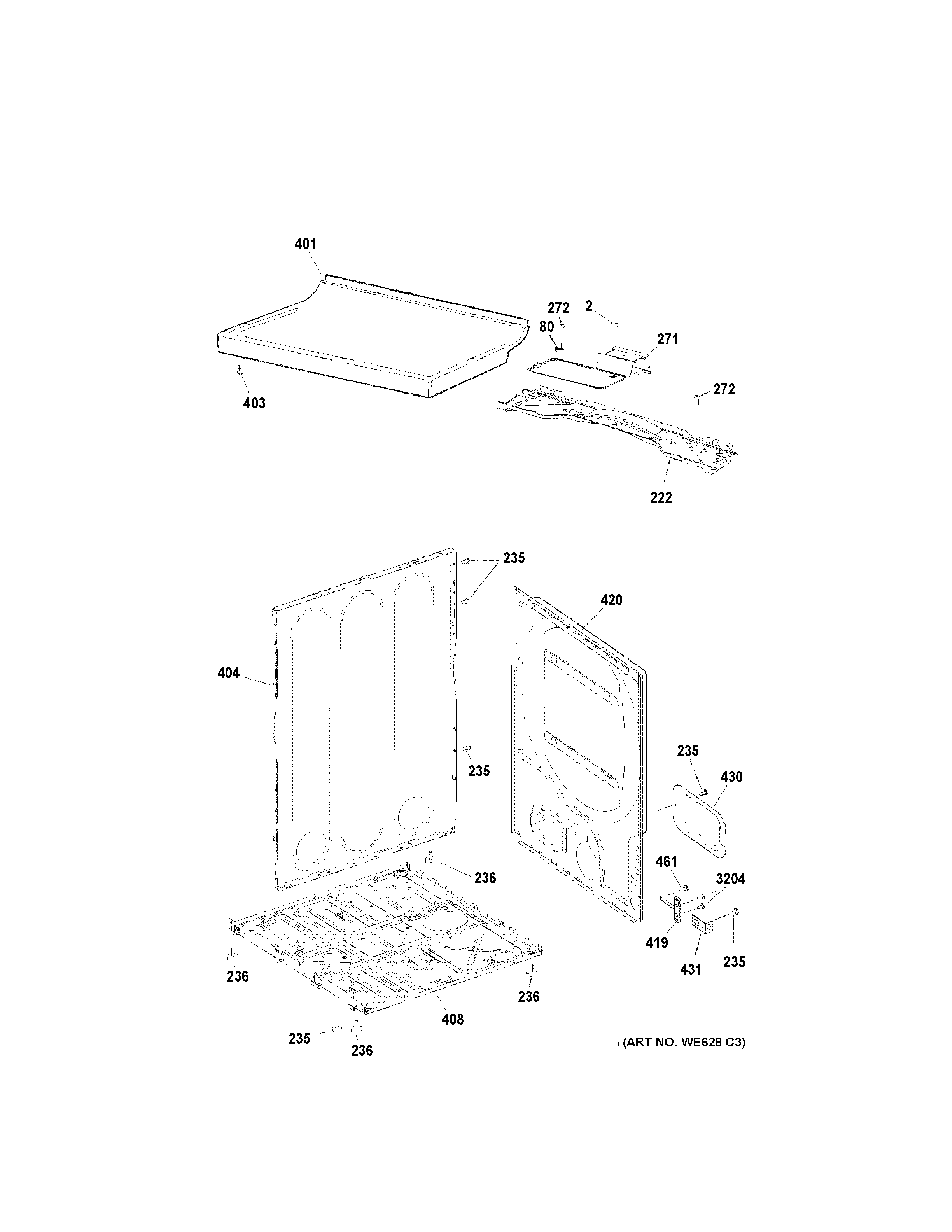 Cabinet & top panel
