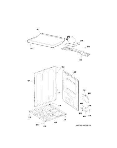 Cabinet & top panel