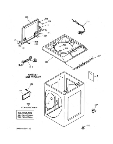 Cabinet, top panel & lid