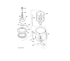 GE WSKS2060W0WH tub, basket & agitator diagram