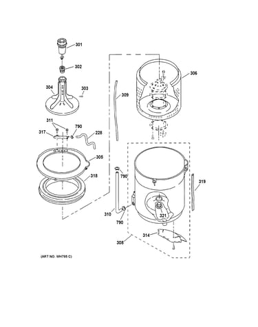 Tub, basket & agitator