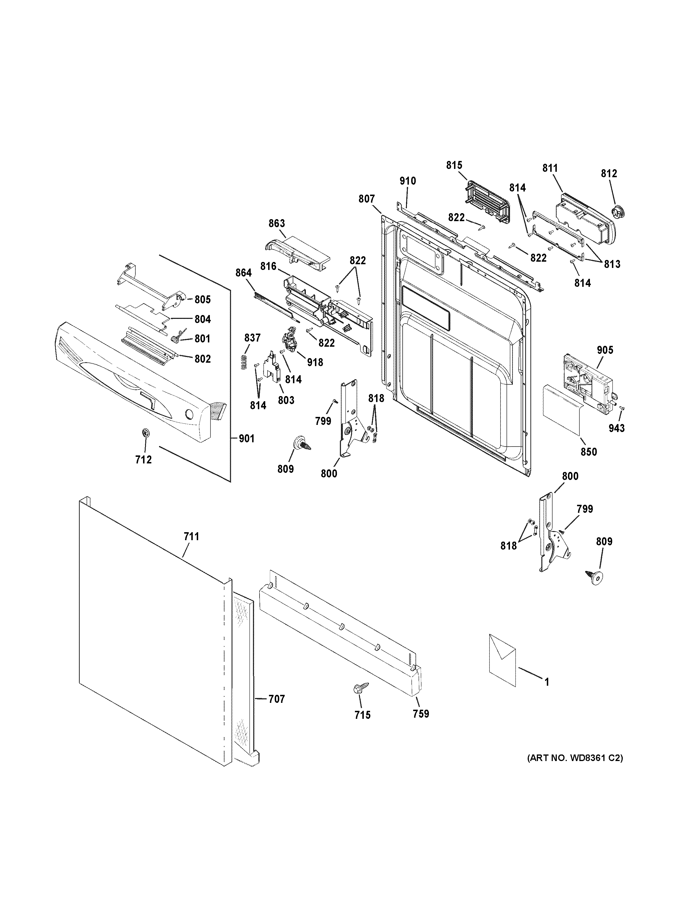 Escutcheon & door assembly