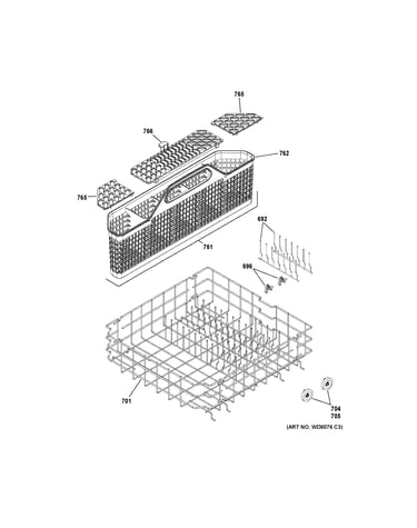 Lower rack assembly