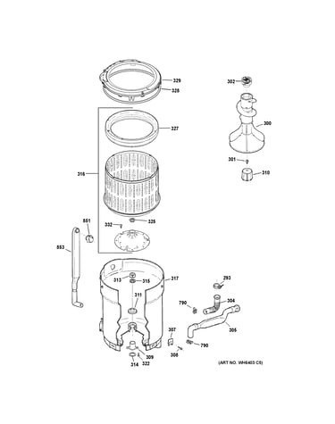 Tub, basket & agitator
