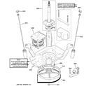 Hotpoint HSWP1000M2WW suspension, pump & drive components diagram