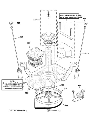 Suspension, pump & drive components