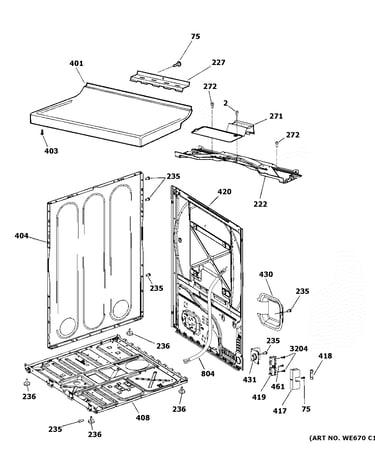Cabinet & top panel