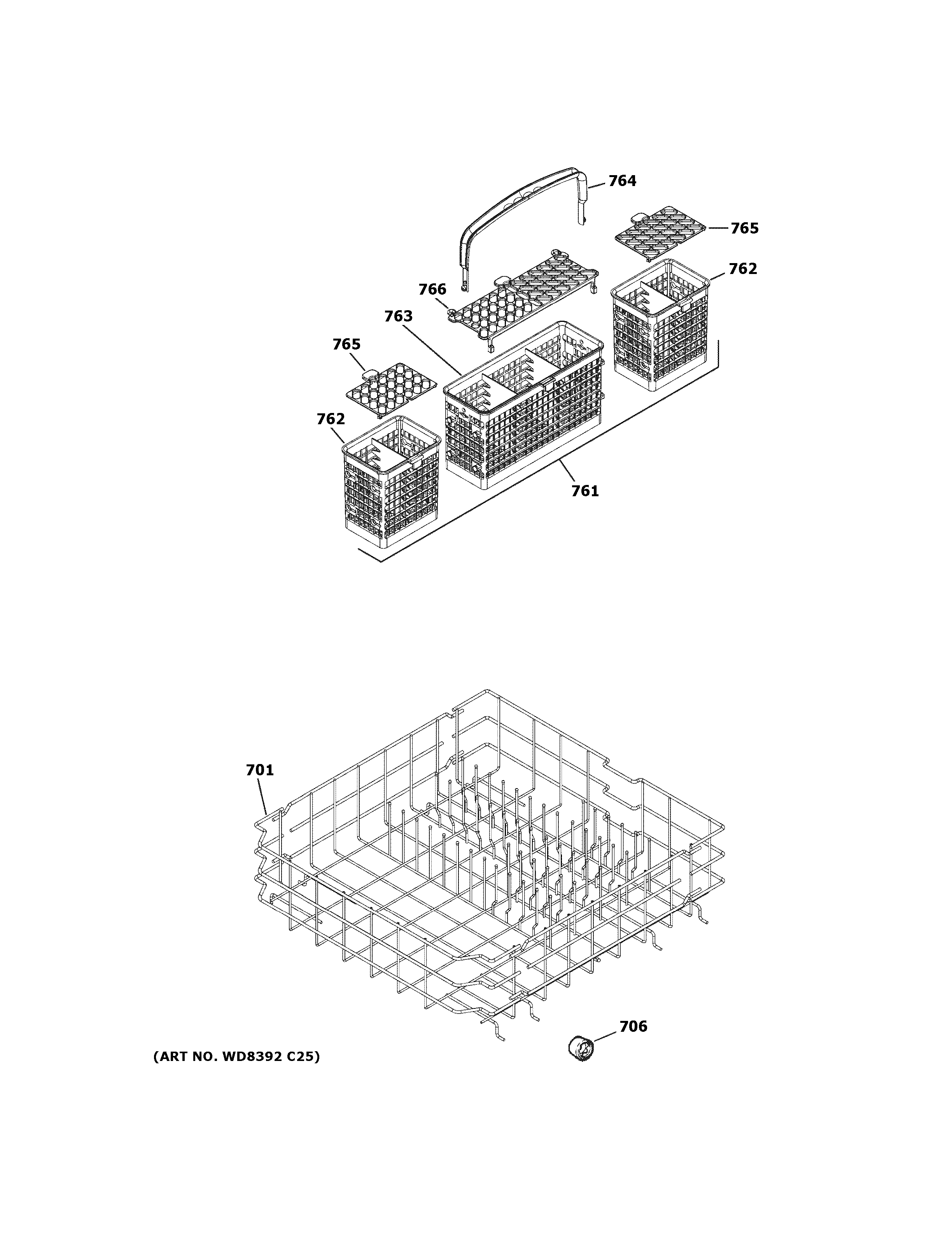 Lower rack assembly