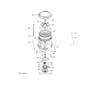 GE GTW810SSJ1WS tub & motor diagram