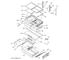 GE PFD28KBLFTS fresh food shelves diagram