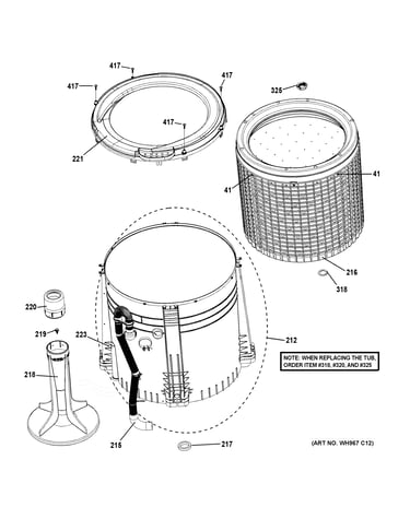 Tub, basket & agitator